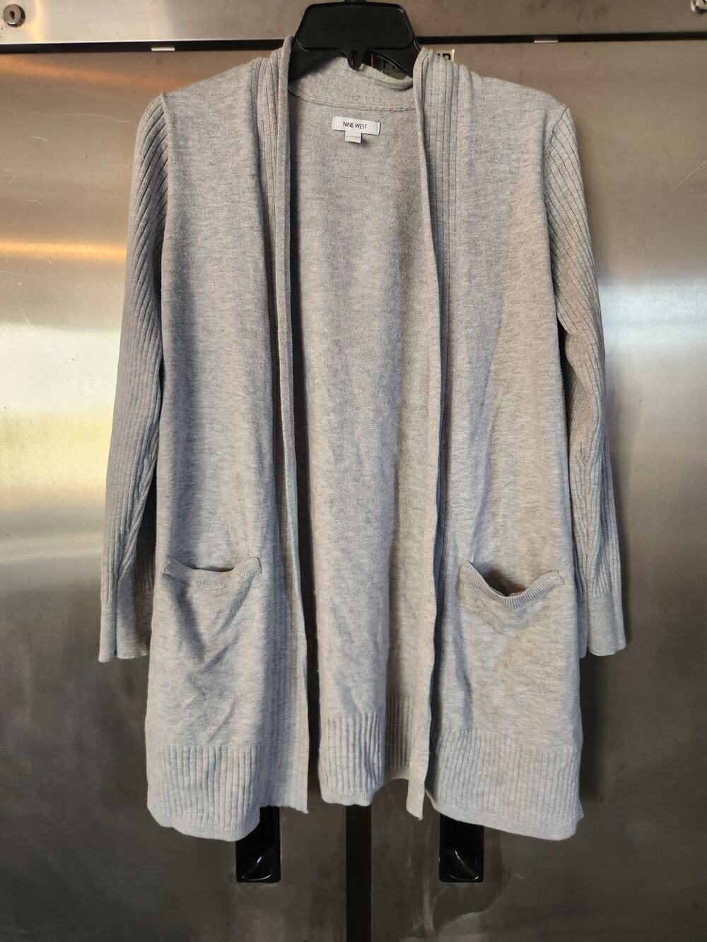 Nine West Womens Open Front Cardigan Size M | Gray